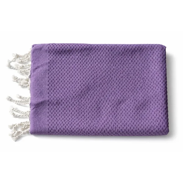 Fouta nid d'abeille Solea violet