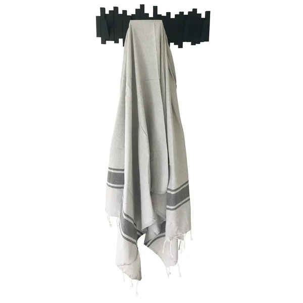 Fouta plate bicolore gris