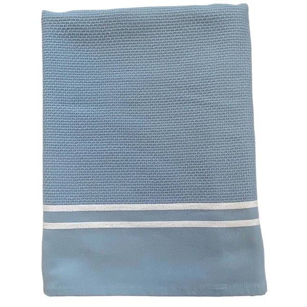 Foutah doublée éponge Waffle gris bleu