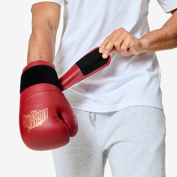 Gants de boxe training avec mousse ergonomique, rouge