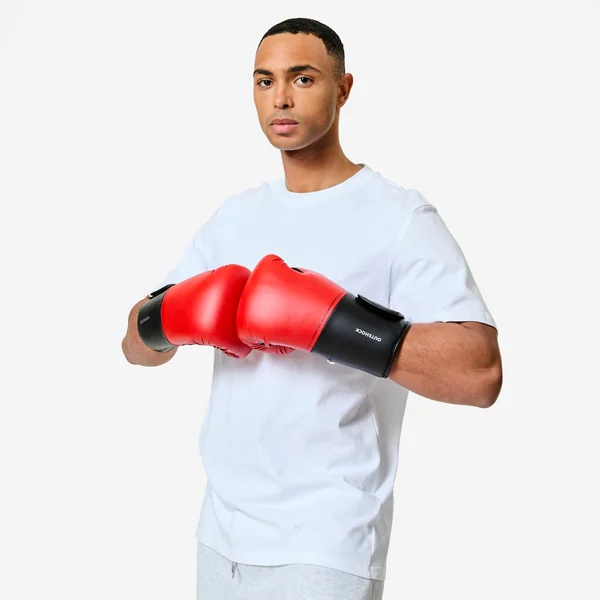 Gants de boxe training pour débutant adulte, rouge et noir