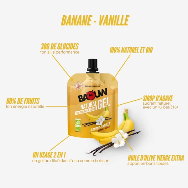 Gel énergétique BIO banane vanille - 85g