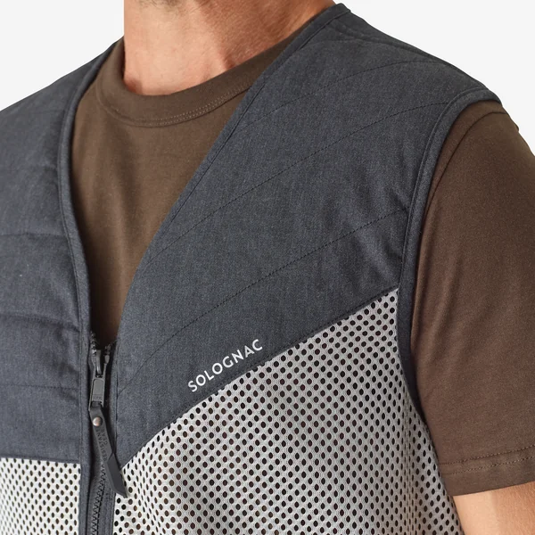GILET BALL TRAP 100 GRIS NOIR