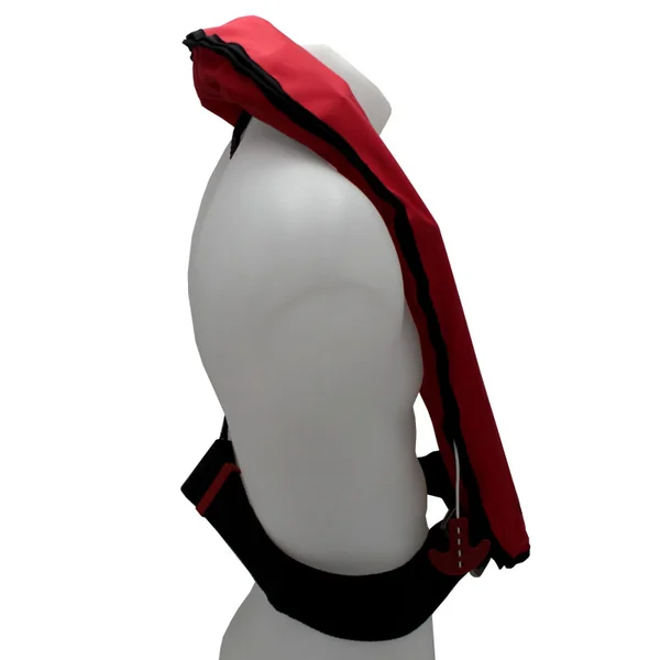 GILET DE SAUVETAGE GONFLABLE AUTOMATIQUE ORANGE MARINE 170N AVEC HARNAIS ESSENTIAL ROUGE