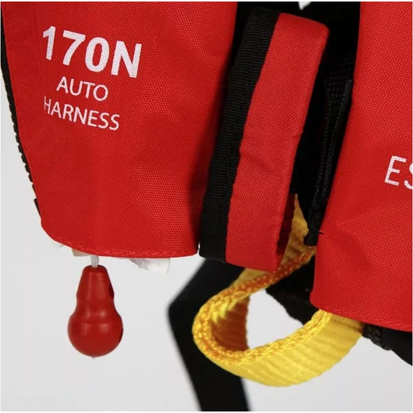 Gilet gonflable ESSENTIAL ZIP automatique avec harnais 170 N - Rouge