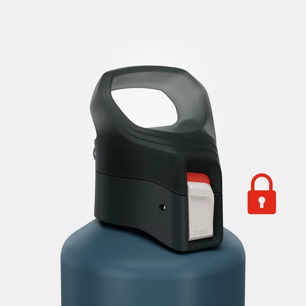 Gourde 500 alu 1L avec bouchon ouverture rapide pour la randonnée - Bleu