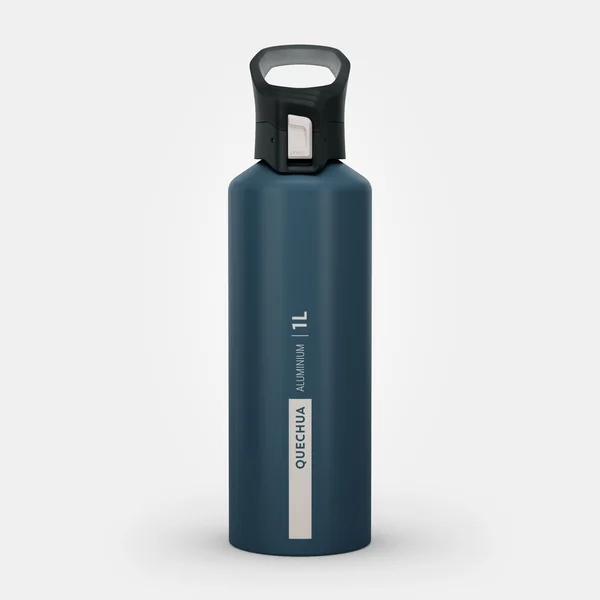 Gourde 500 alu 1L avec bouchon ouverture rapide pour la randonnée - Bleu