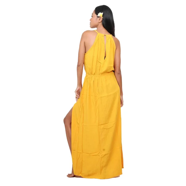 Grande robe de plage jaune