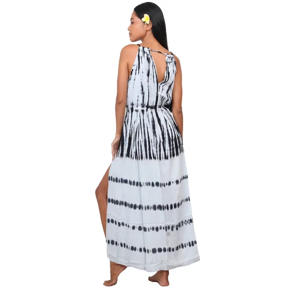 Grande robe de plage tie dye noir