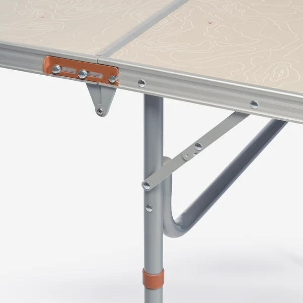 Grande table de camping pliante, 6 à 8 personnes, beige