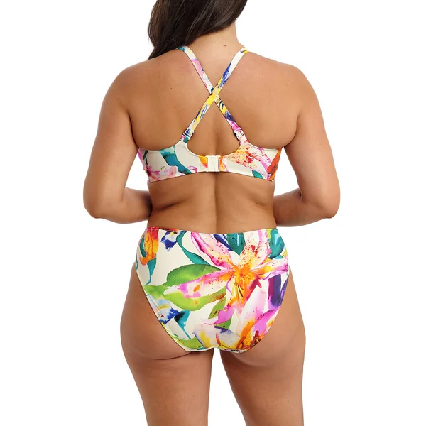 Haut de bikini plongeant à motif floraux multicolore Fantasie Bain