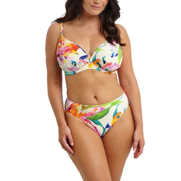 Haut de bikini plongeant à motif floraux multicolore Fantasie Bain
