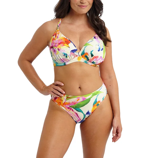 Haut de bikini plongeant à motif floraux multicolore Fantasie Bain