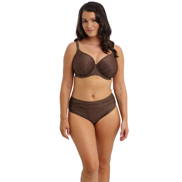 Haut de bikini à bonnets couvrants froncés Sabana marron Fantasie Bain