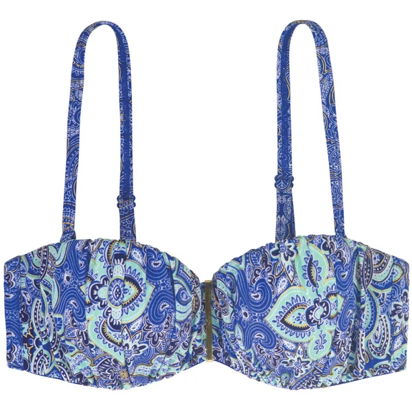 Haut de maillot de bain bandeau armatures bleu KAMARI