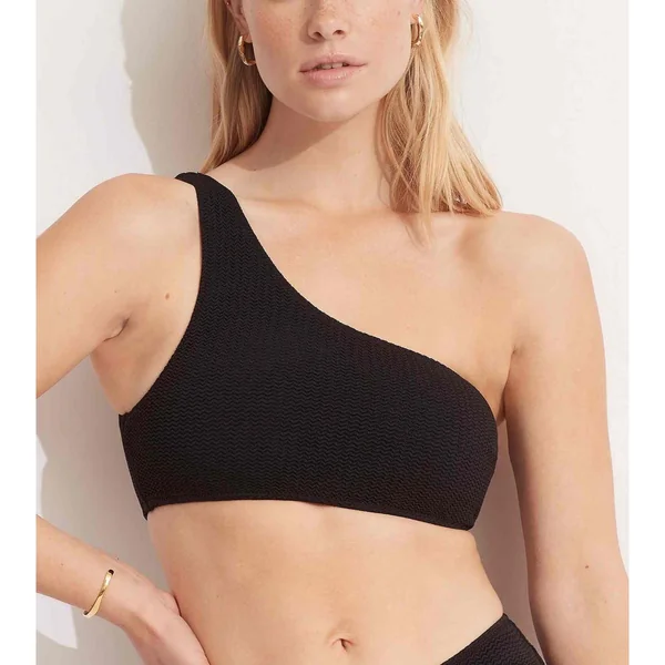 Haut de maillot de bain one shoulder - Noir