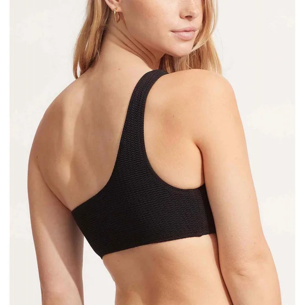 Haut de maillot de bain one shoulder - Noir
