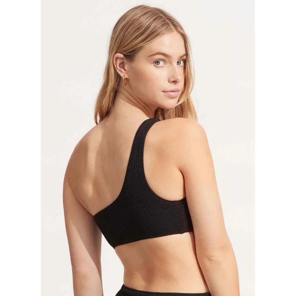 Haut de maillot de bain one shoulder - Noir
