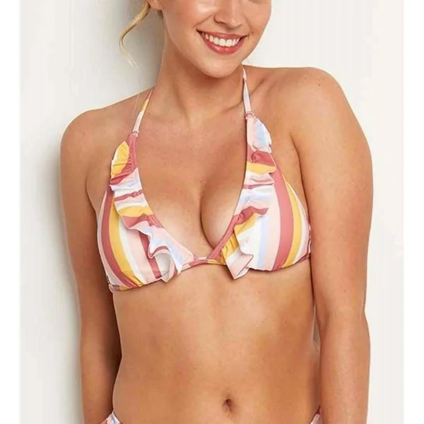 Haut de maillot de bain triangle multicolore