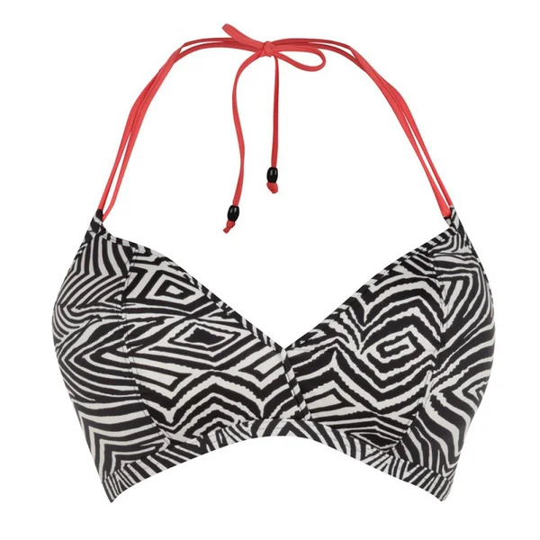 Haut de maillot de bain Triangle Multicolore-Noir-Blanc