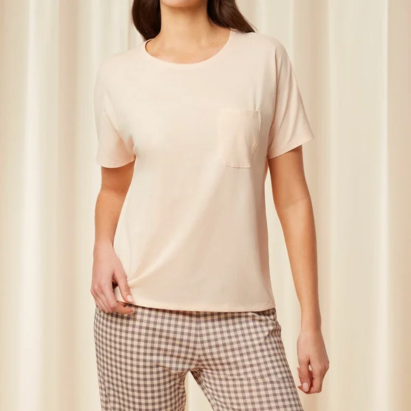 Haut De Pyjama T-shirt Avec Poche