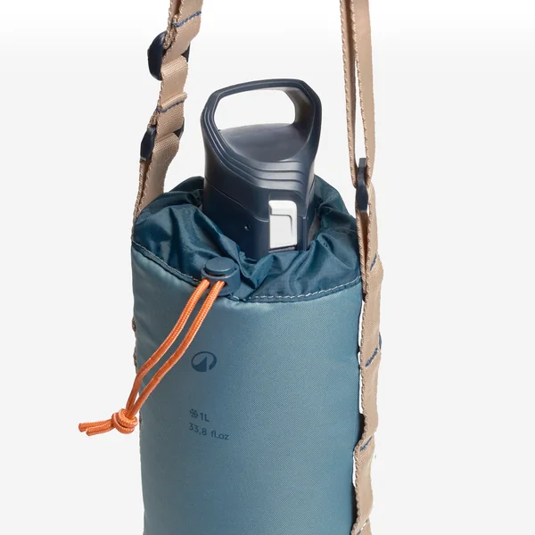 Housse isotherme pour gourde de randonnée jusqu'à 1L, avec bandoulière et poche