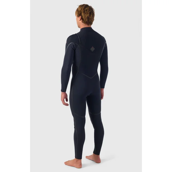 Hyperfreak Fire 4/3mm+ Chest Zip Full Wetsuit | BLACK/BLACK