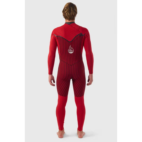 Hyperfreak Fire 5/4mm+ Chest Zip Full Wetsuit | BLACK/BLACK
