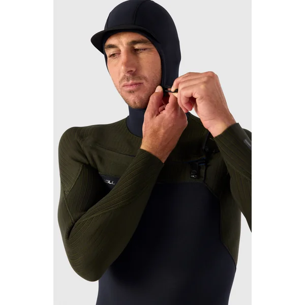 Hyperfreak Plus 5/4mm Chest Zip Full Wetsuit w/Hood | BLACK/BLACK