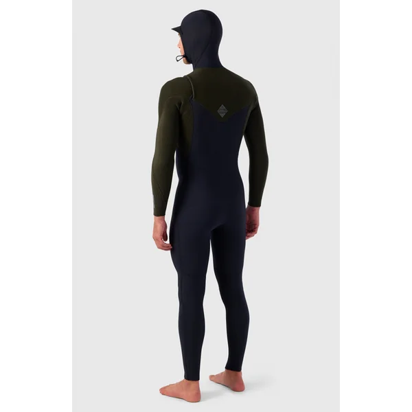 Hyperfreak Plus 5/4mm Chest Zip Full Wetsuit w/Hood | BLACK/BLACK
