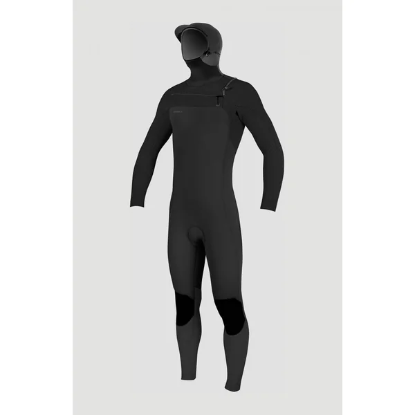 Hyperfreak Plus 5/4mm Chest Zip Full Wetsuit w/Hood | BLACK/BLACK