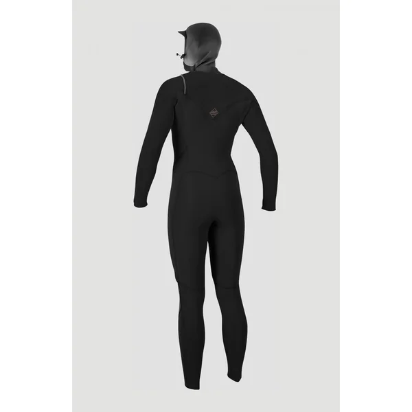Hyperfreak Plus 5/4mm Chest Zip Full Wetsuit with Hood | BLACK/BLACK