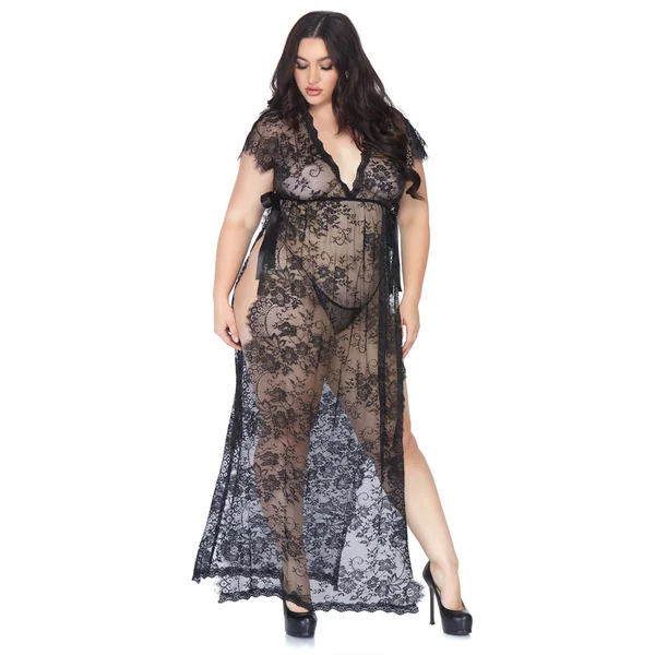 Kimono en dentelle transparente