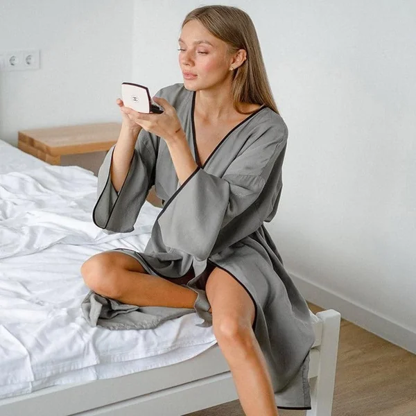 Kimono Long Femme Gris
