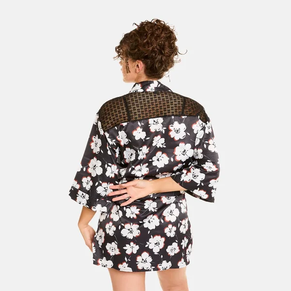 Kimono noir Cookie Camille Cerf x Pomm Poire