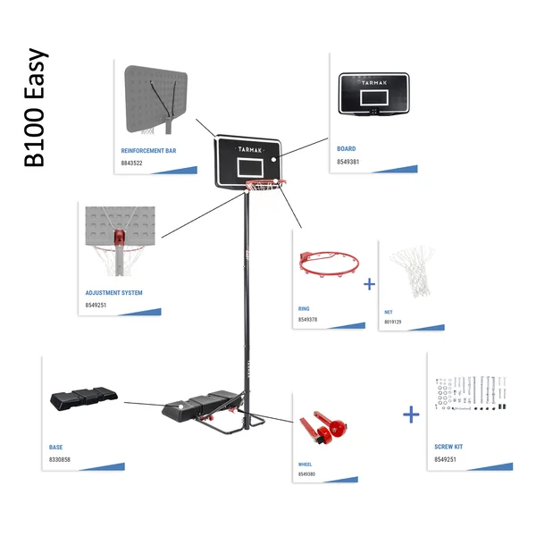 Kit Visserie pour panier de Basket - B100 Kit Visserie Easy