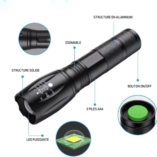 Lampe torche de pont alu led 350 lumens - irisco