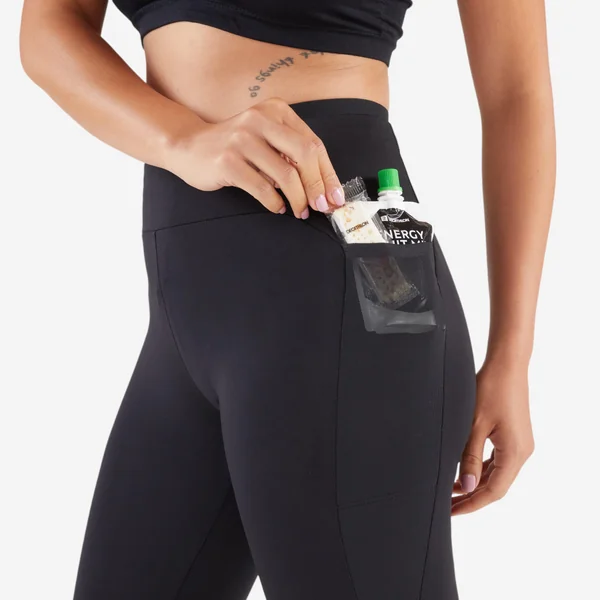 Legging court de running respirant Femme - KIPRUN Run 500 Confort noir