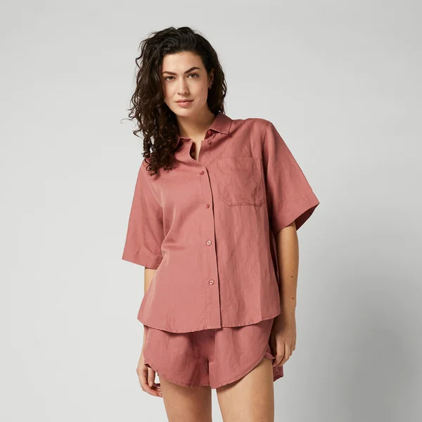 Linen Shirt Women Mystic