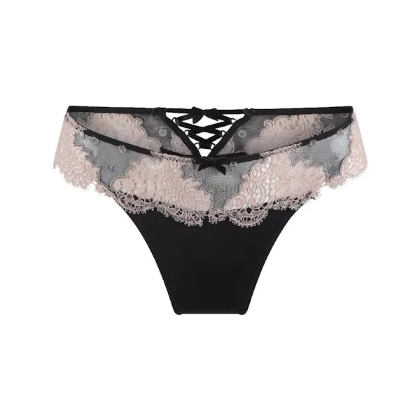 LingaDore black and cream noir culotte string