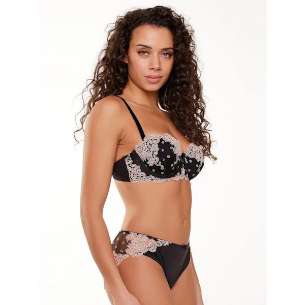 LingaDore black and cream noir slip