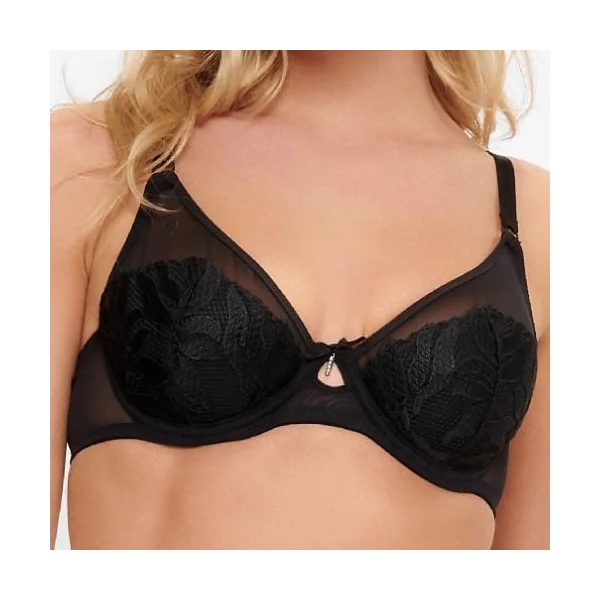LingaDore Black Flower noir soutien-gorge rembourré