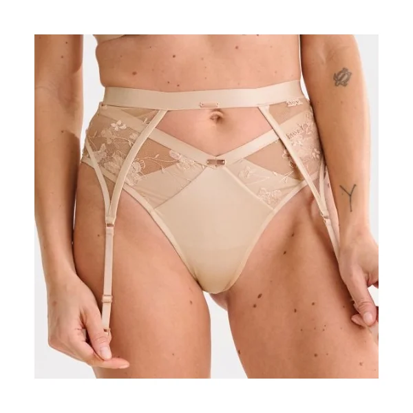Lisca Passion rose with gold jarretelles garter belt