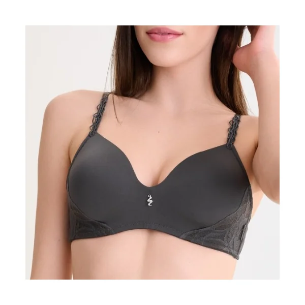 Lisca River anthracite soutien-gorge sans armatures en dentelle