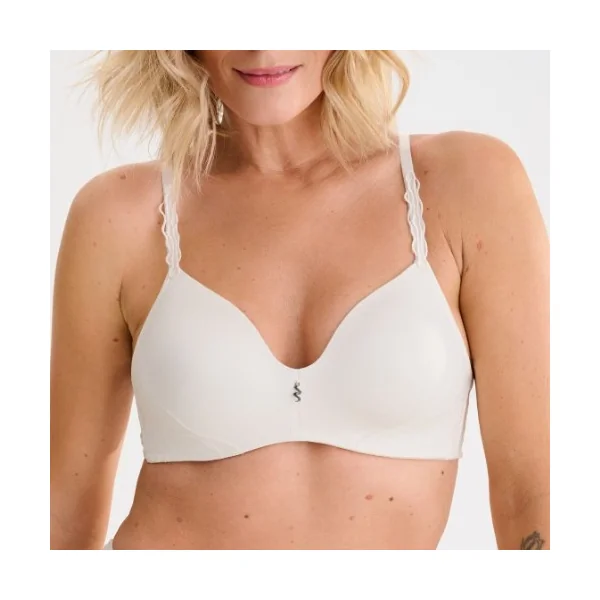 Lisca River crème soutien-gorge sans armatures en dentelle