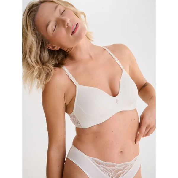 Lisca River crème soutien-gorge sans armatures en dentelle