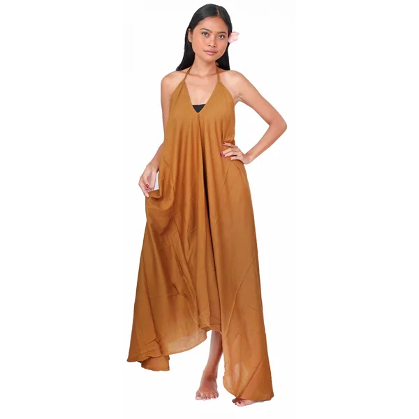 Longue robe d'été beige