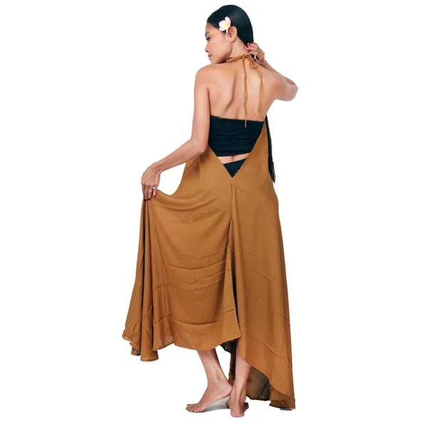 Longue robe d'été beige