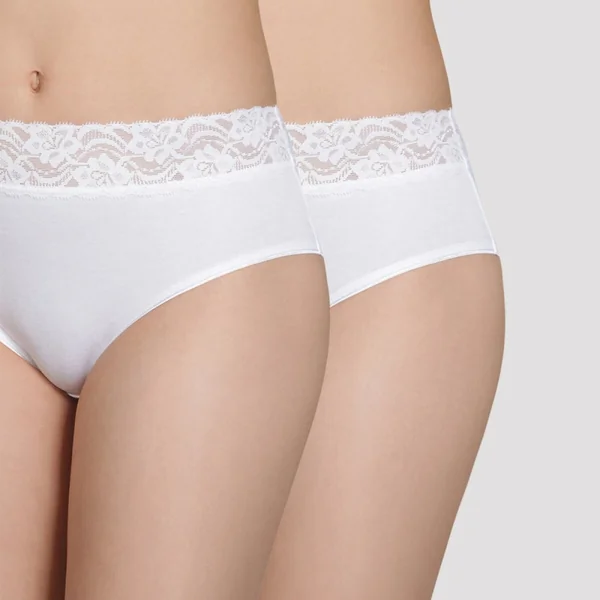 Lot de 2 culottes blanches taille haute Plus Féminine