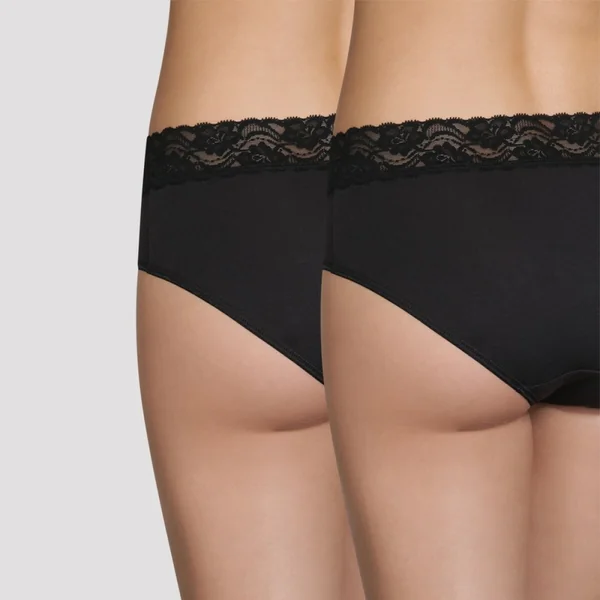 Lot de 2 culottes noires taille haute Plus Féminine